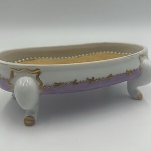 Vintage Footed Jewelry Pillow Dish